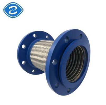 Chemical Anti-Corrosive Gas Compensator 304 SS Braided Metal Hose Flexible With PTFE Flange