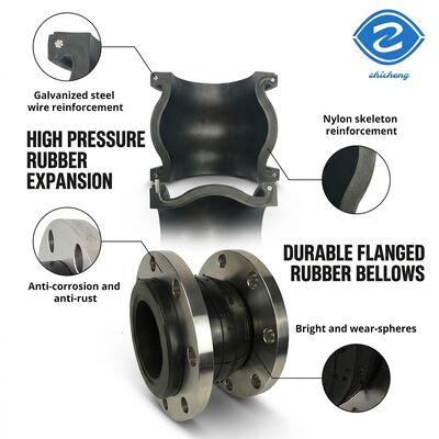 Round Double Arch Expansion Joint Epdm Rubber Joint Booster Ring For High Pressure Applications