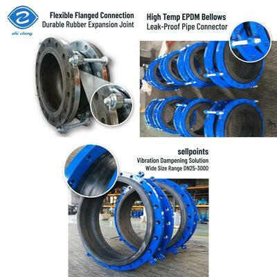 Epdm Bellows Expansion Joint High Temperature Flexible Flange Connection NR Rubber